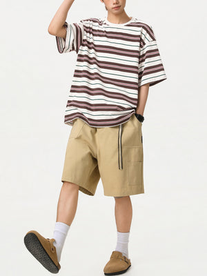 Color-blocked Stripes Loose-fit T-shirts