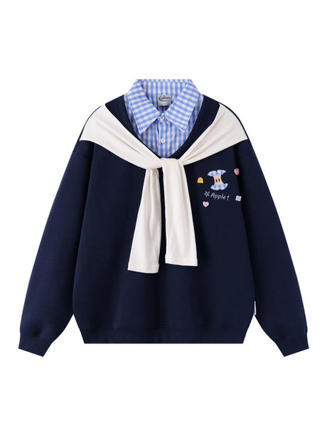 Liber Autumn Neutral wear Fake two pieces Apple Polo Shirts