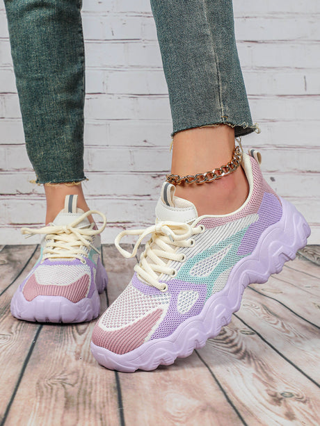 Color-blocked Unisex Casual Sneakers