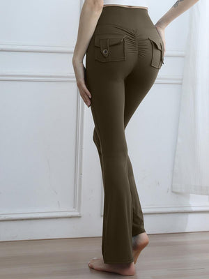 High Waist Tooling Yoga Micro-horn Peach Butt Tight Fit Sports Pants