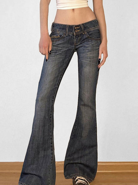Low-rise Wash Water Bell-bottoms Jeans