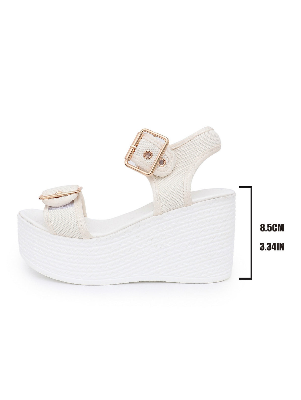 Metal Buckle Vacation Wedge Platform Sandals