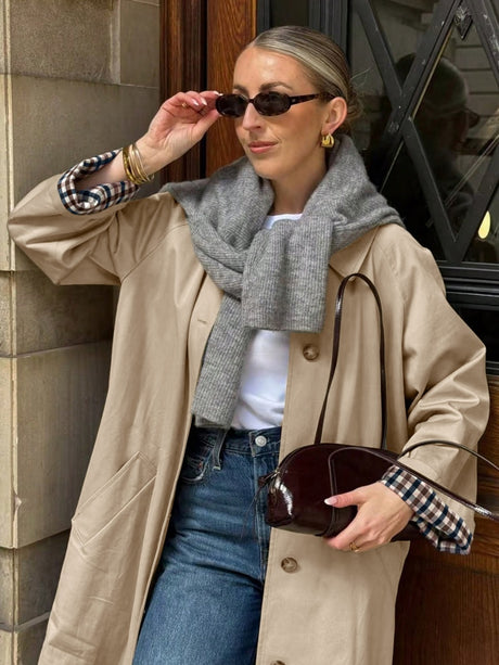 Pocket Stripes Trench Coats