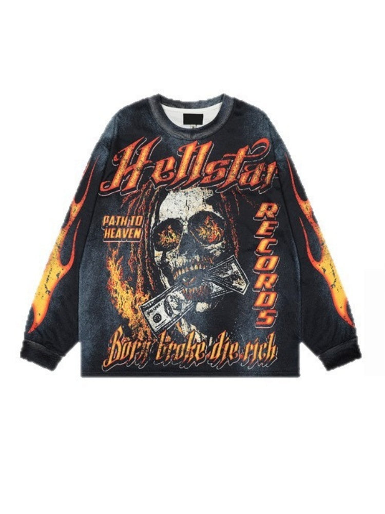 Rock Dark Flame Letter T-shirts