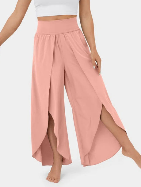 Chiffon Pleated High-waisted High Fork Yoga Pants