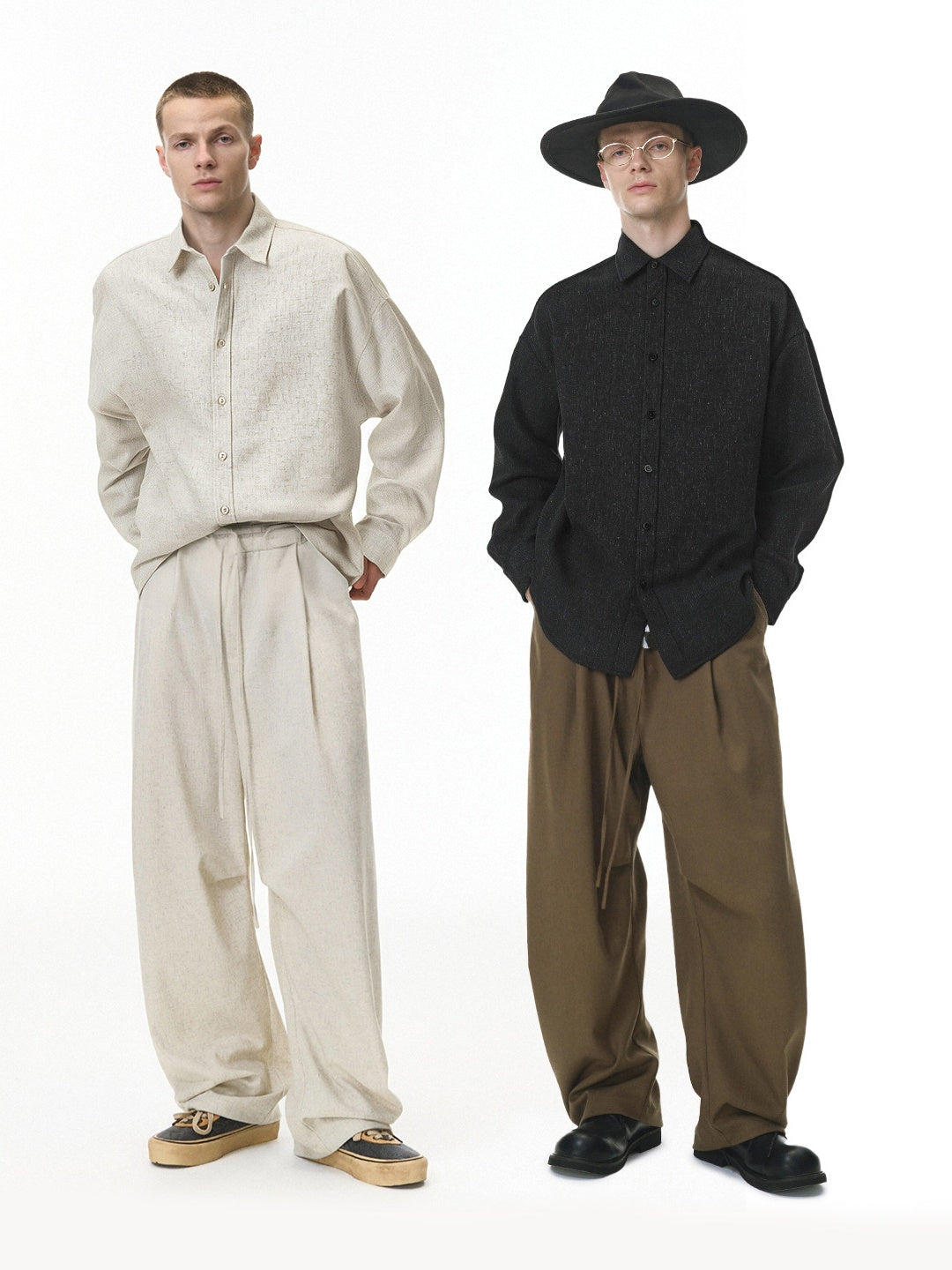 Liber Autumn Neutral wear Solid Color Shirts