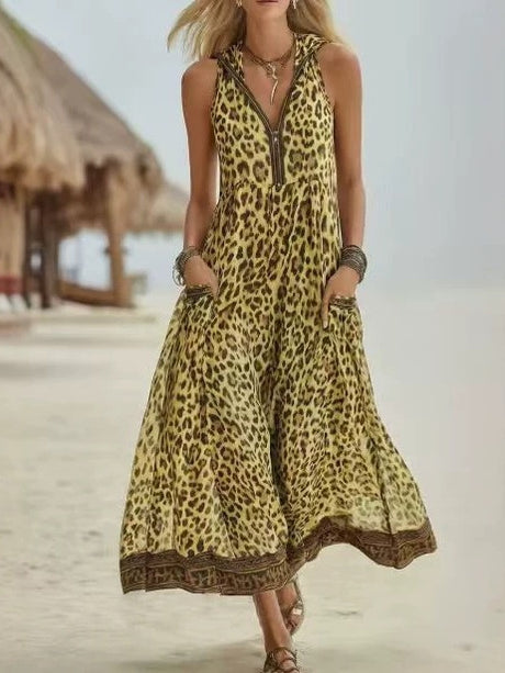 Simple Solid Color Patchwork Dress