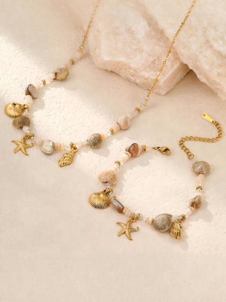 Holiday Conch Starfish Pearl Necklace