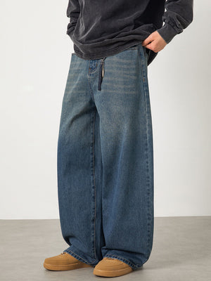 Washed Gradient Blue Straight-fit Jeans