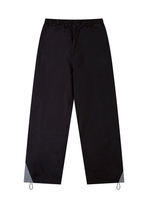 Color-Block Patch-Pocket Elastic-Waist Loose Cargo Pants