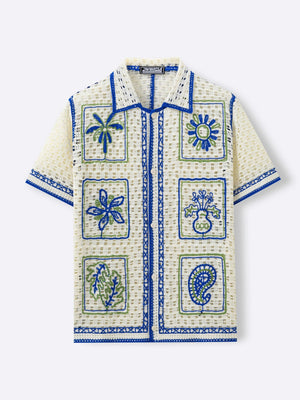 Holiday Style Crochet Hollow Knitting Polo Shirts
