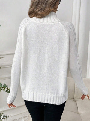 Turtleneck Raglan Long-sleeved Sweater