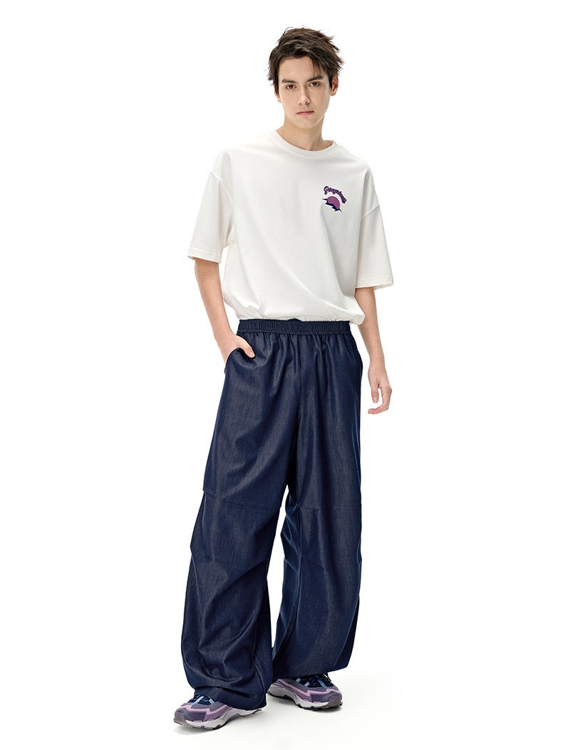 Faux Denim Quick-drying Cooling Sensation Wide Leg Pants