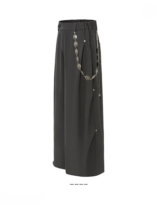 Baggy Pleated Drape Loose Straight Pants