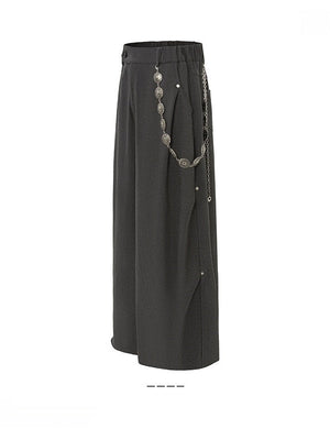 Baggy Pleated Drape Loose Straight Pants