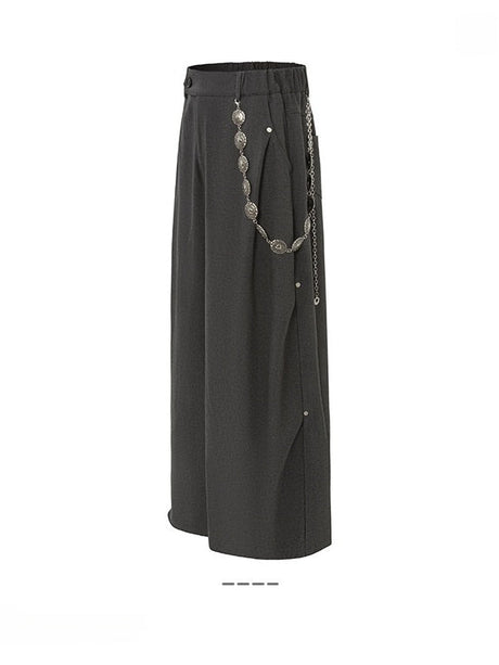 Baggy Pleated Drape Loose Straight Pants
