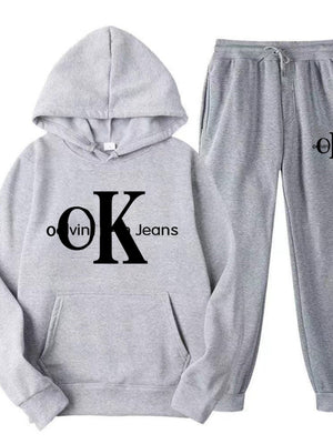 Sports Printed Hoodies Sweatpants 2-piece Sets