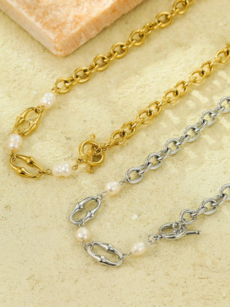 Gold Pearl Necklace