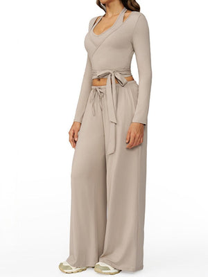 Sanded Yoga Quick-drying Sports Three-piece Gym Outfit