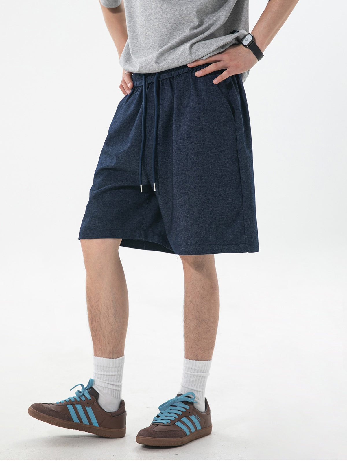 Faux Denim Loose-fit Straight-fit Mid-length Pants Five Points Shorts