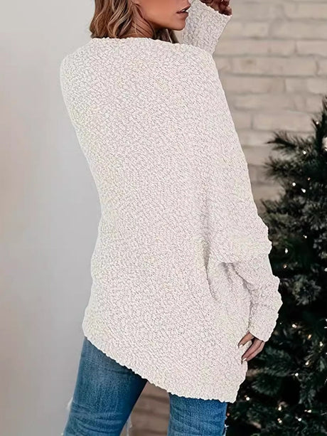 Solid Color Pocket Mid-length Cardigans