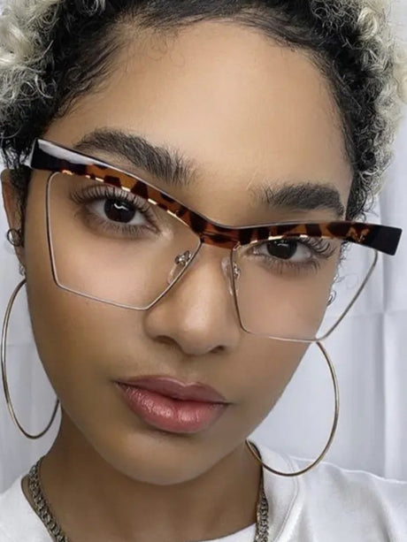 Leopard Print Full-frame Square Fashion Glasses