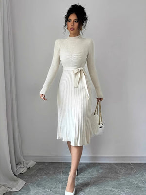 Bandage Slim-fit Knitting Midi Dresses
