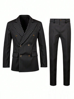 Stripes Business Dinner Wedding Suit 2-piece Sets Set