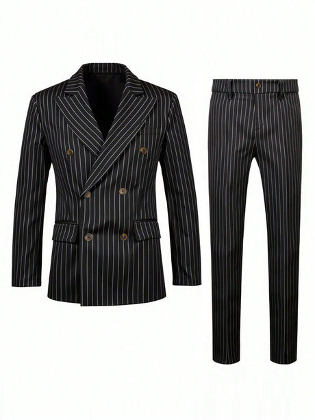 Stripes Business Dinner Wedding Suit 2-piece Sets Set