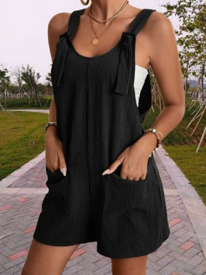 Pocket Loose-fit Blended Strap Jumpsuits&Bodysuits