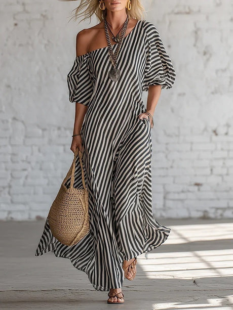 Simple Solid Color Patchwork Dress