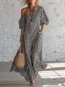 Simple Solid Color Patchwork Dress