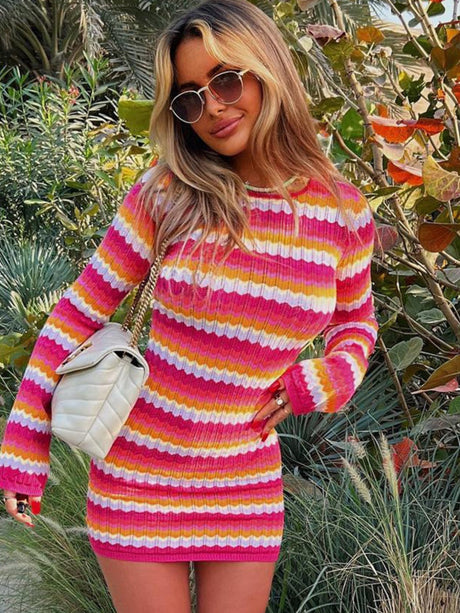 Liber Summer Women's Trend Rainbow Mini&Short Dresses