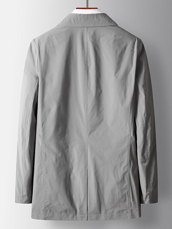 Business Wrinkle-Free Mid-Length Trench Coat