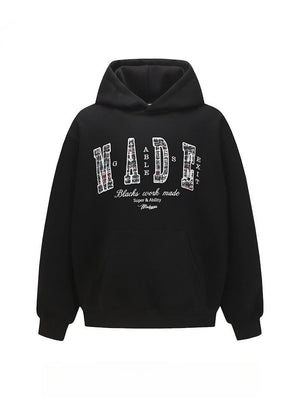 Appliqué Embroidery Letter Hoodies