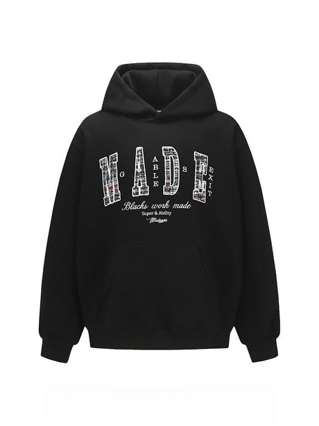 Appliqué Embroidery Letter Hoodies