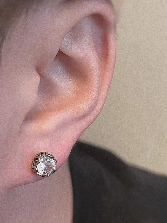 Black And White Zircon Earrings