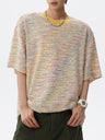 Color-blocked Rainbow Stripes Loose-fit T-shirts