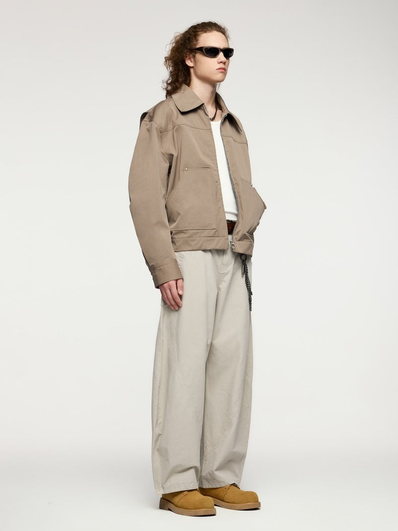 Liber Autumn Men's None Solid Color Cargo Trousers