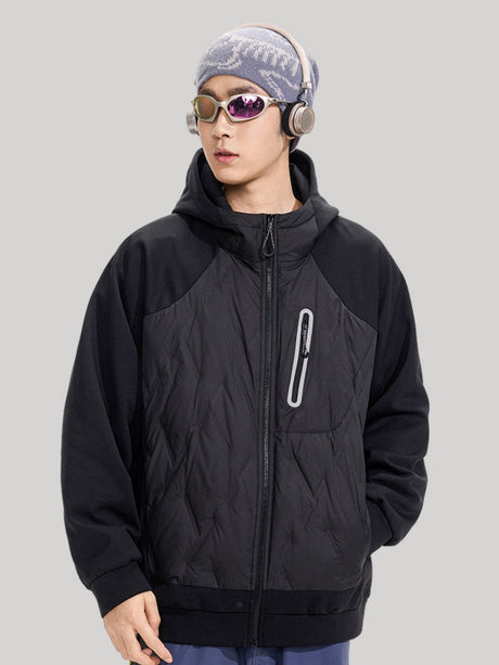 Lightweight Splicing Keep Warm Windproof Hooded Down Coat