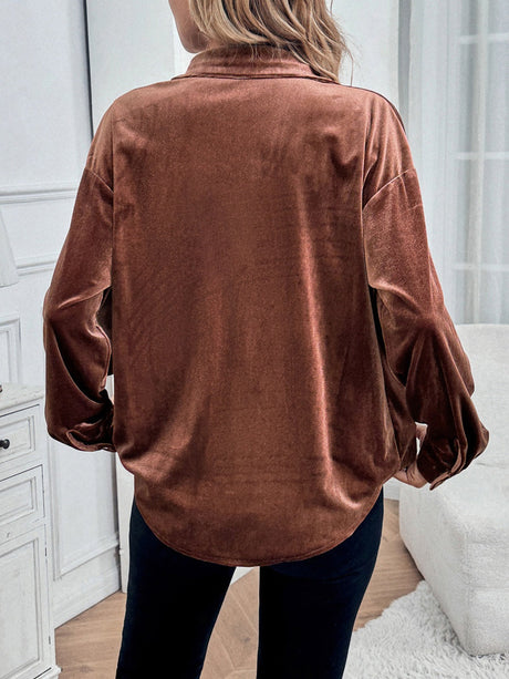 Velvet Cardigan Loose Leisure Workplace Shirts