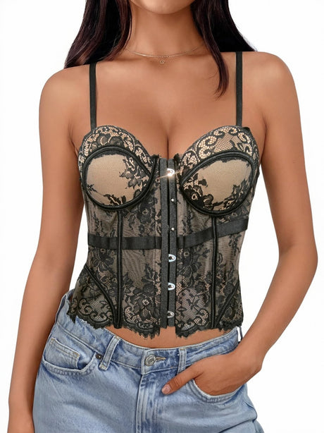Lace-trimmed Fishbone Suspenders