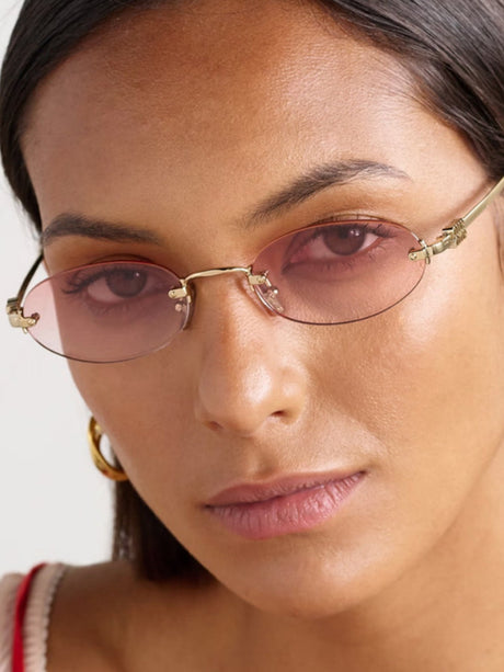 Oval Retro Frameless Sunglasses