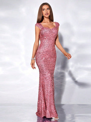 Sequined tights Fishtail Spaghetti Strap Maxi Dress
