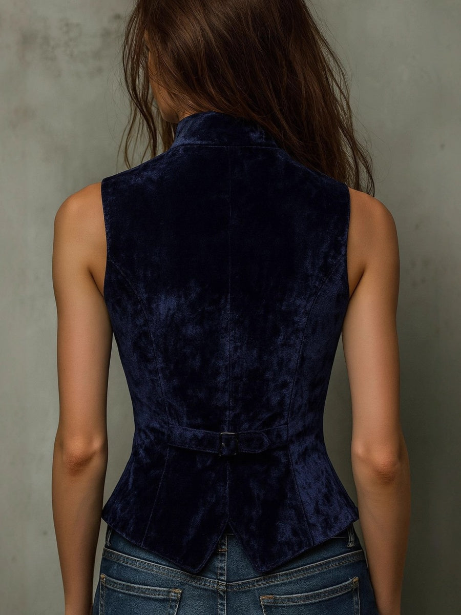 V-neck Slimming Velvet Vest