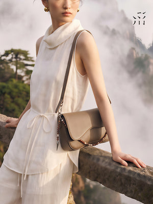 Straightforward Small Saddle Bag, Made Of Vegetable Tanned Top-grain Cowhide, Versatile Summer Shoulder Bag For Women, Underarm Bag.
