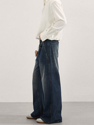 Irregular Deconstruction Segmentation A-shaped Slimming Jeans