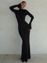 Liber Winter Women's Backless Solid Color Maxi Dresses
