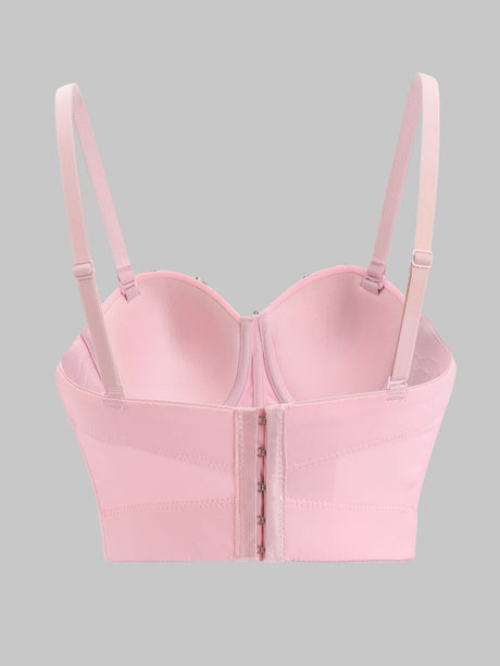 Rhinestone-studded Drilling Machine Heavy Industry Fish Bones Bra Reunion Camisoles