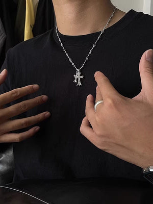 Double Cross Diamond Necklaces